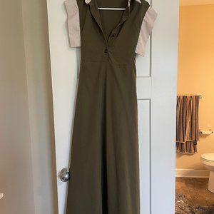 Green vintage look maxi dress